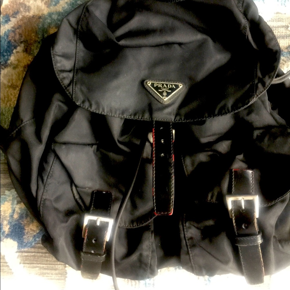 Authentic black Prada backpack
